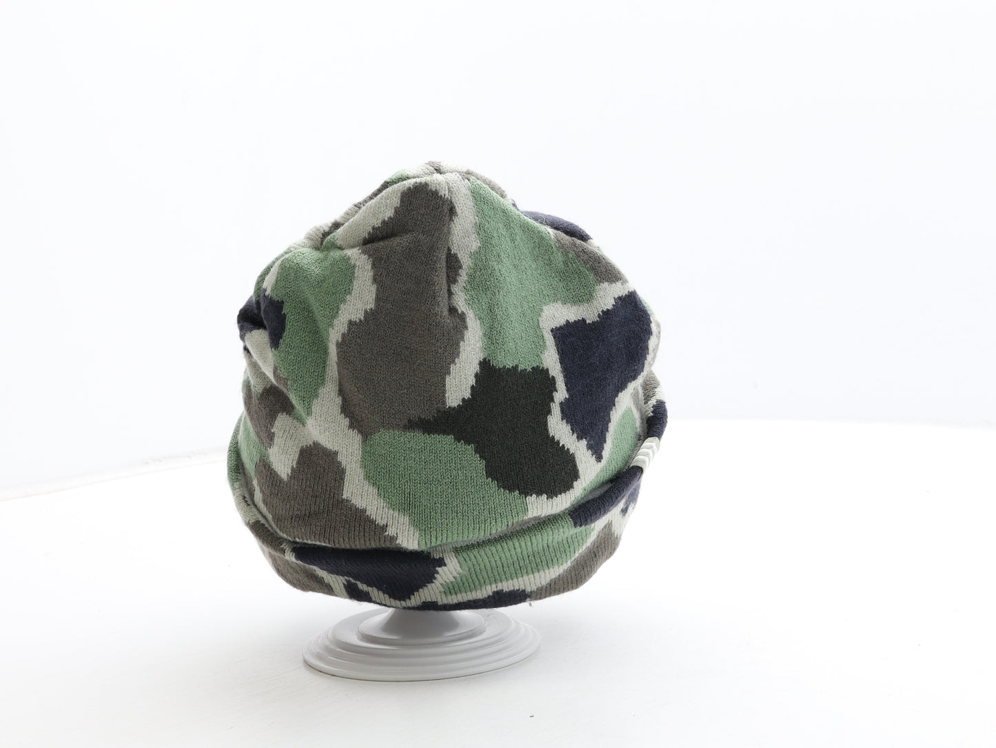 adidas Mens Green Camouflage Acrylic Beanie One Size - Logo