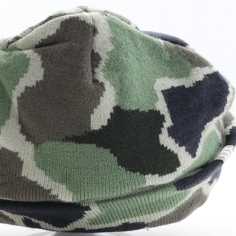 adidas Mens Green Camouflage Acrylic Beanie One Size - Logo