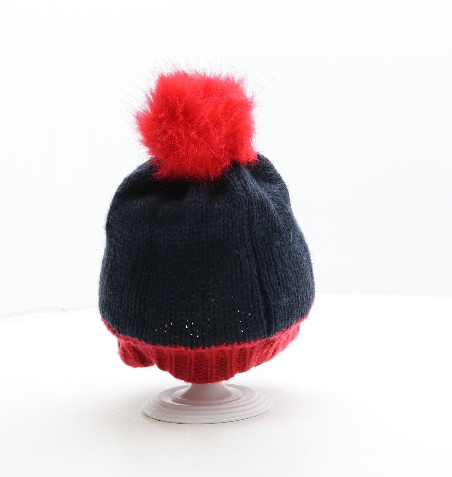 TU Womens Blue Acrylic Bobble Hat One Size - Xmas Elfie
