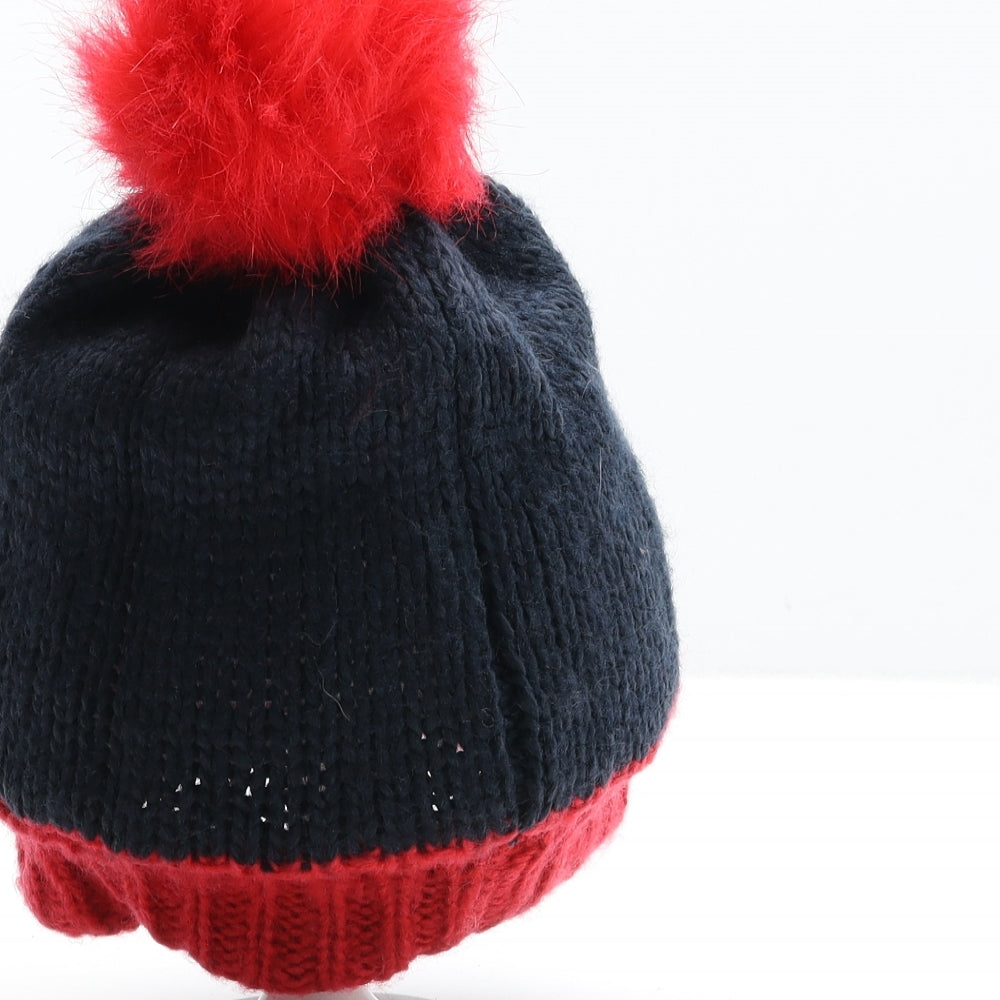 TU Womens Blue Acrylic Bobble Hat One Size - Xmas Elfie