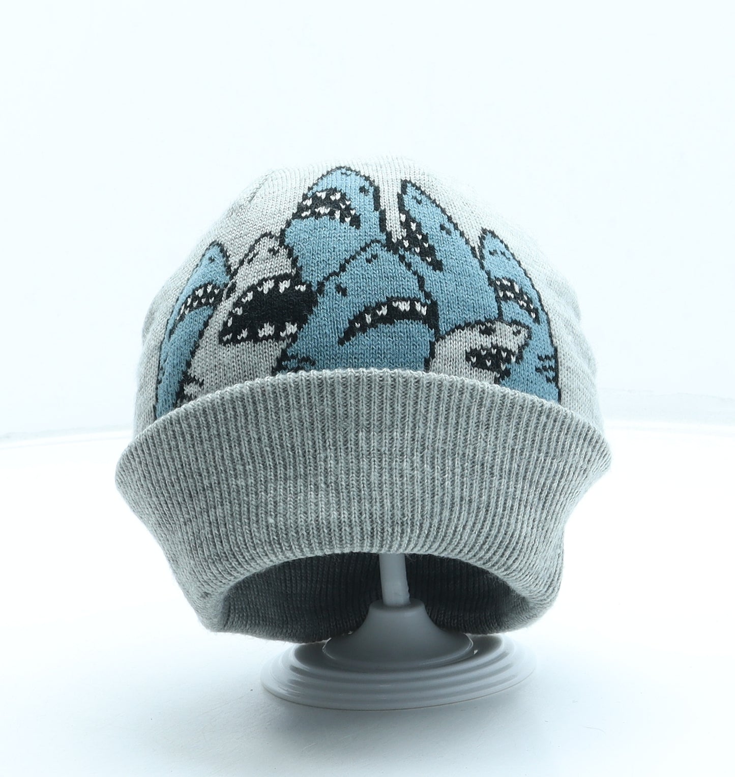 Gap Boys Grey Acrylic Beanie One Size - Shark