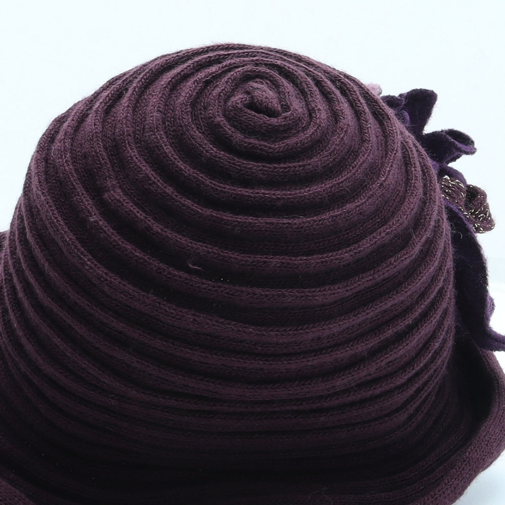 Complit Womens Purple Acrylic Cloche One Size - Flowers
