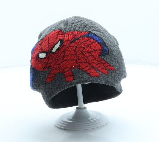 H&M Boys Grey Cotton Beanie One Size - Spiderman