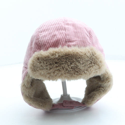 George Girls Pink Cotton Trapper Hat One Size