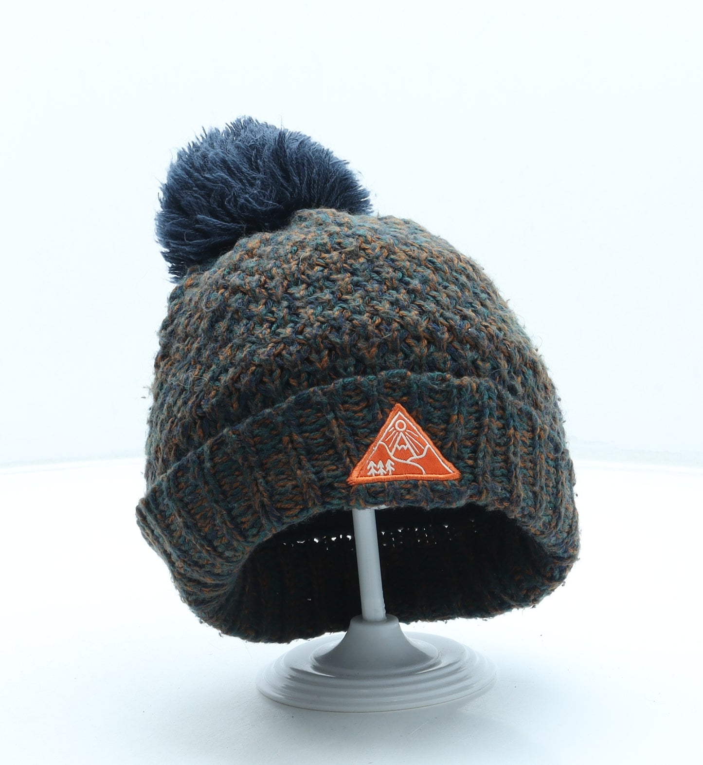 George Boys Blue Acrylic Bobble Hat One Size - Pom Pom