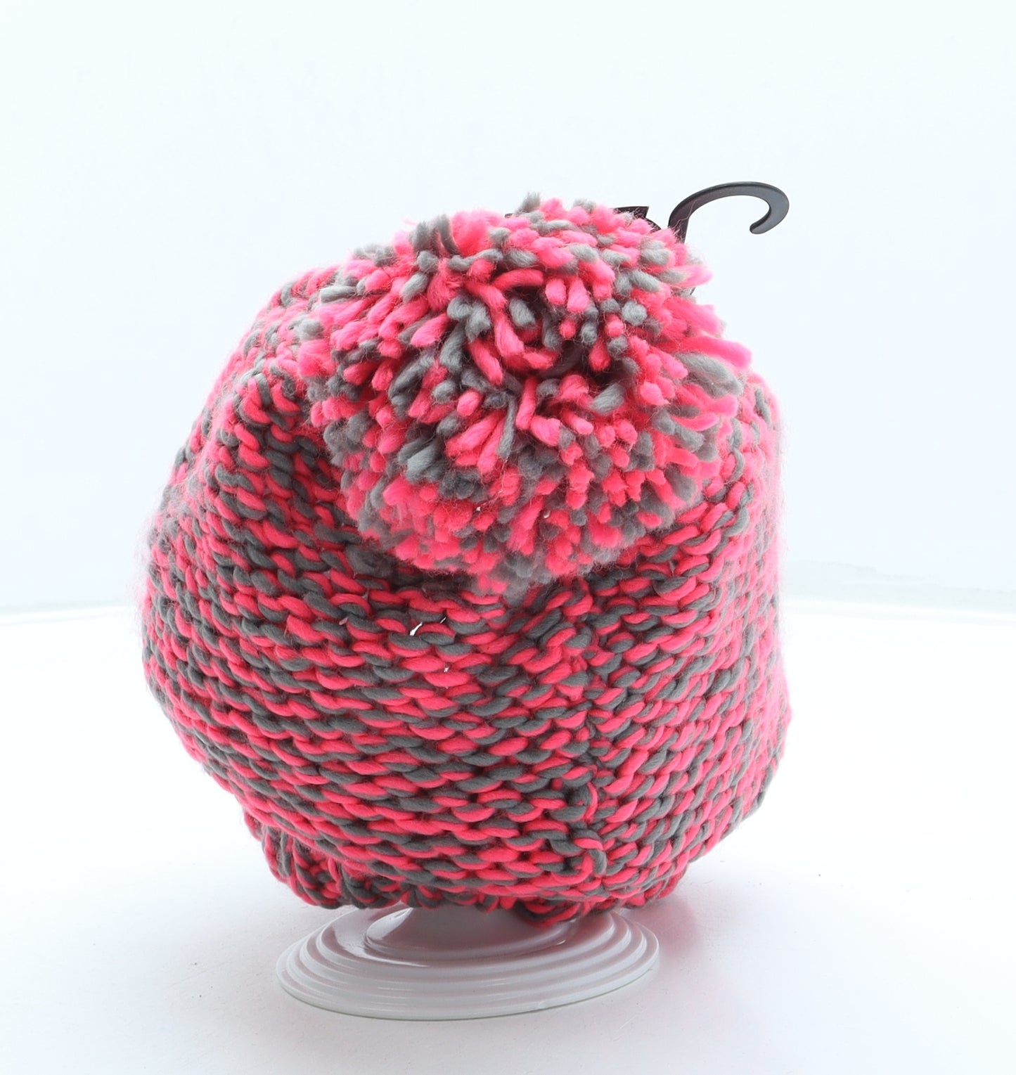 Atmosphere Womens Pink Acrylic Bobble Hat One Size - Pom Pom