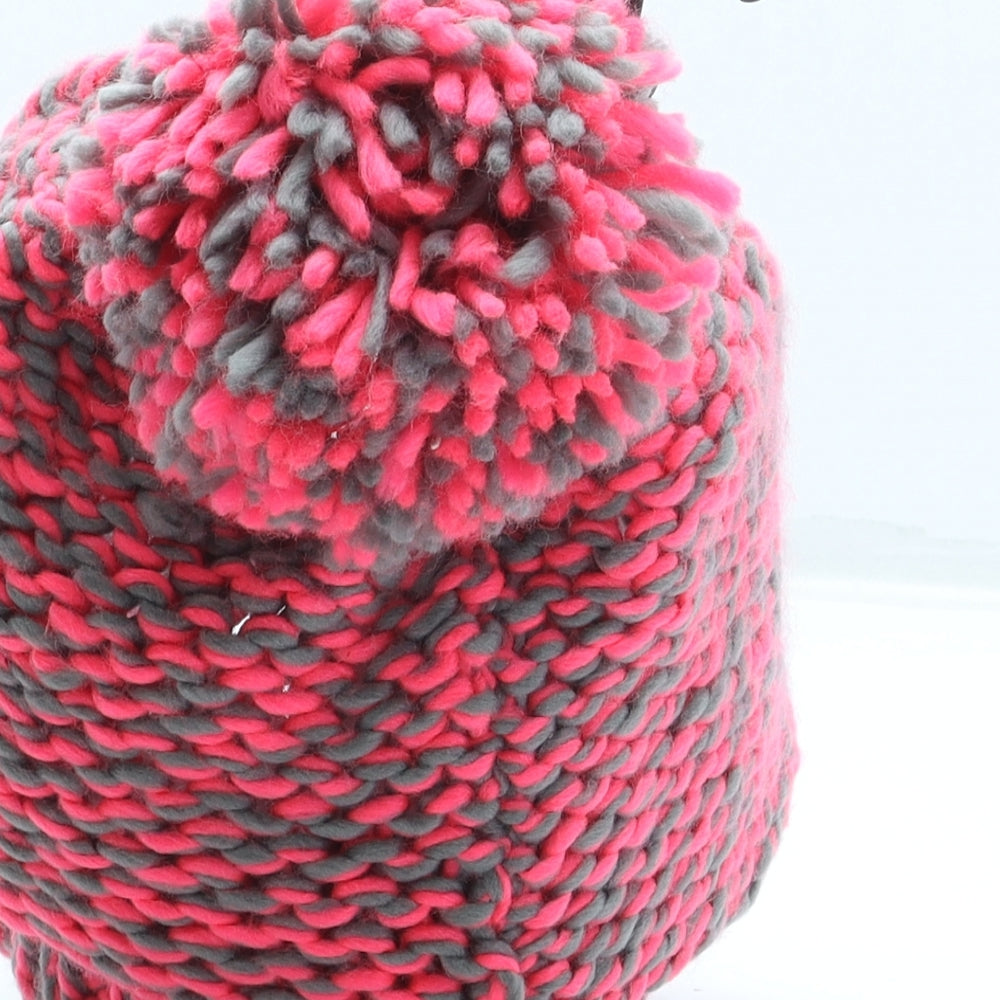 Atmosphere Womens Pink Acrylic Bobble Hat One Size - Pom Pom