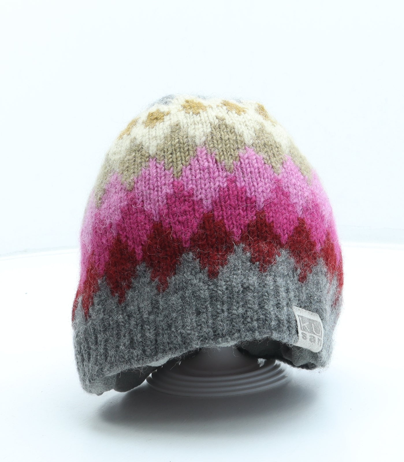 San Accessories Womens Multicoloured Geometric Wool Beanie One Size