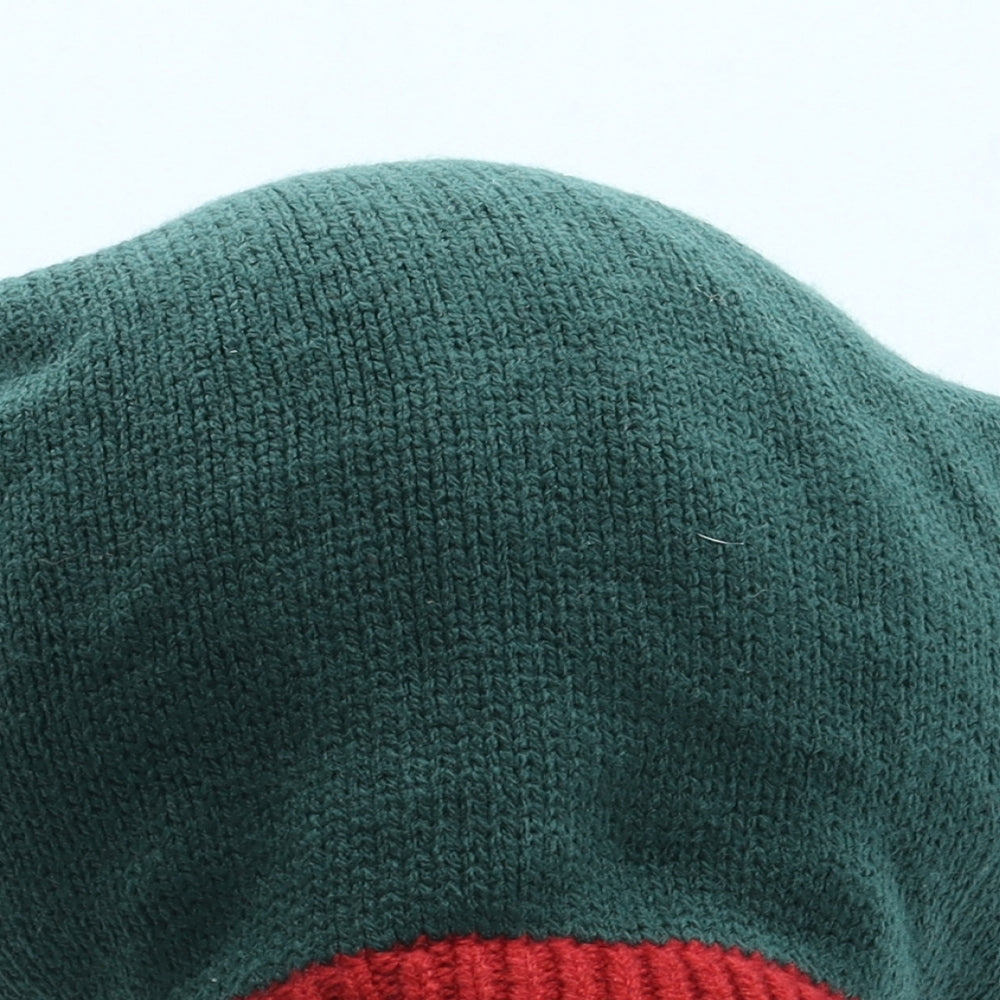 George Mens Green Acrylic Beanie Size L - Elf bobble hat