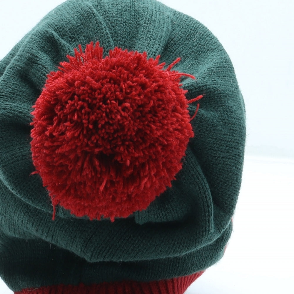 George Mens Green Acrylic Beanie Size L - Elf bobble hat