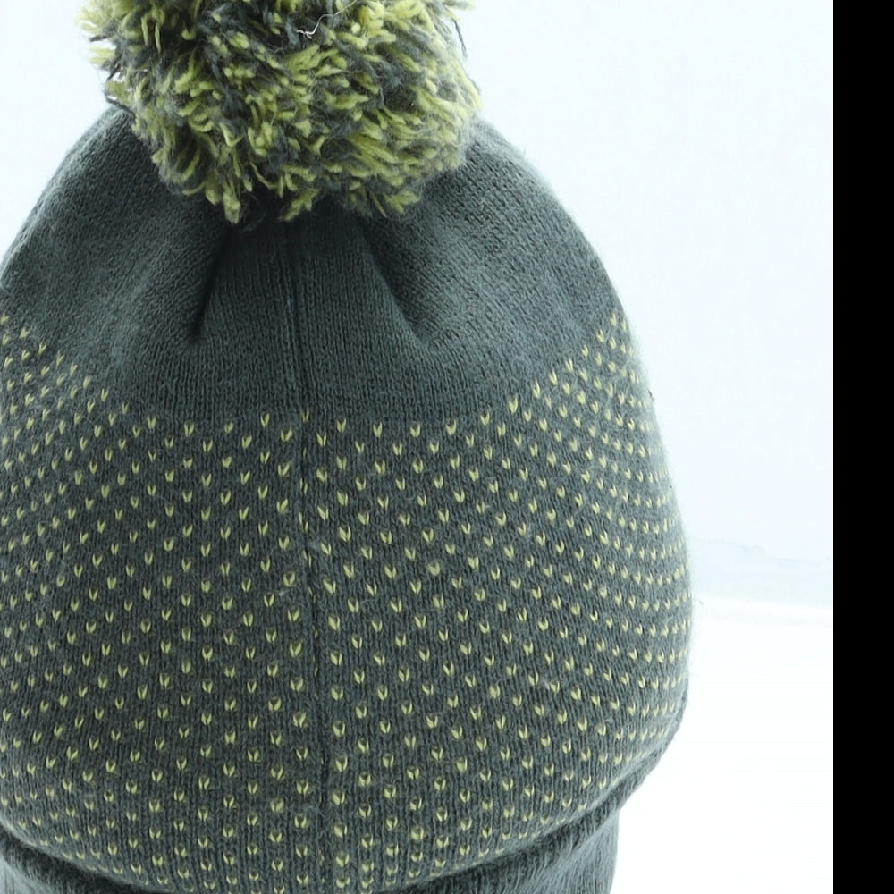 BHS Boys Grey Geometric Acrylic Bobble Hat Size L - Minions