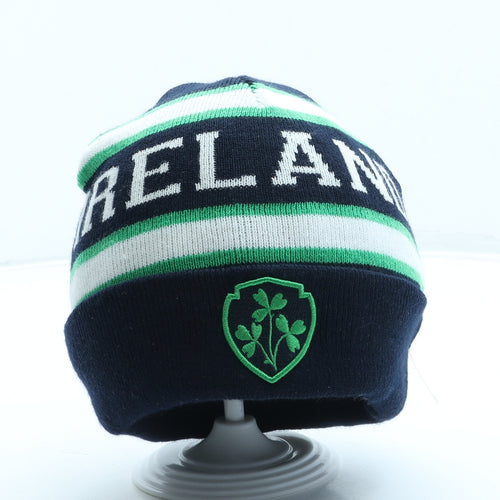 Lansdowne Mens Blue Striped Acrylic Beanie One Size - Ireland