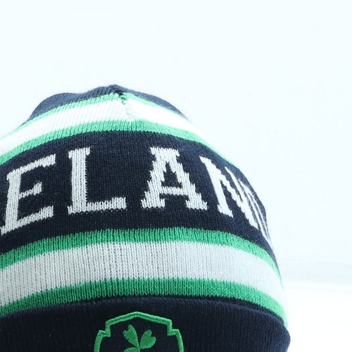 Lansdowne Mens Blue Striped Acrylic Beanie One Size - Ireland