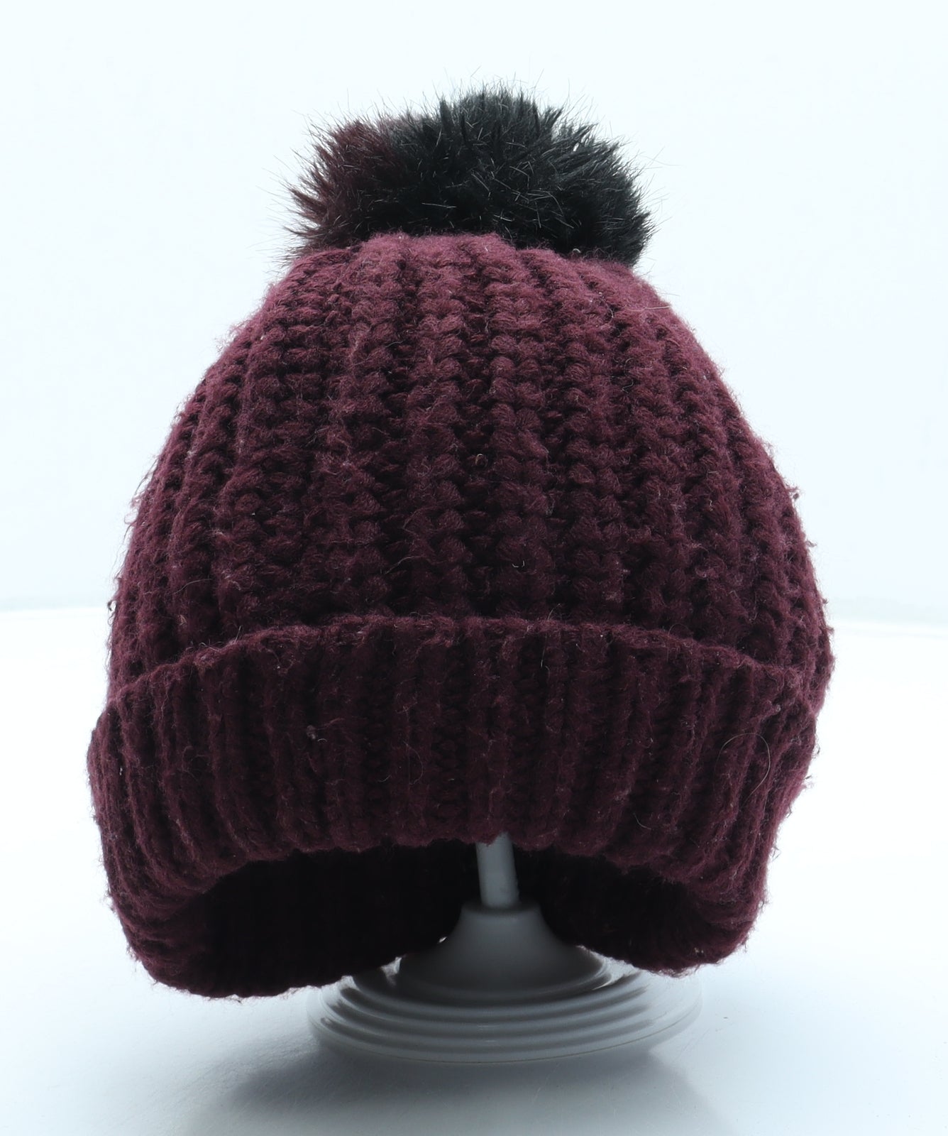 River Island Womens Red Acrylic Bobble Hat One Size - Pom Pom