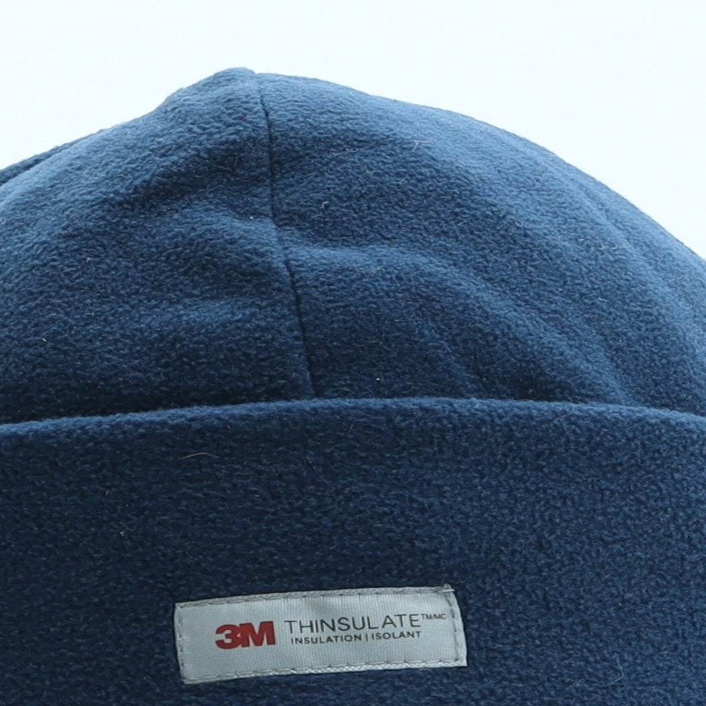 HeatGuard Mens Blue Polyester Beanie One Size