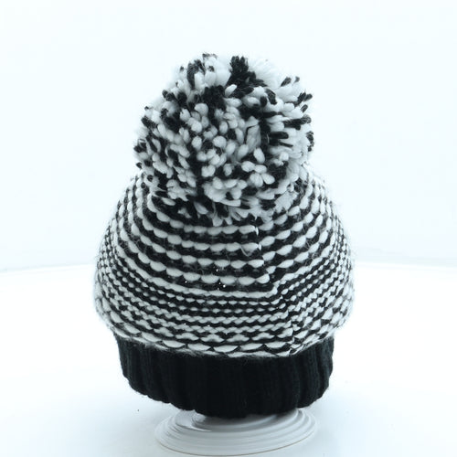 George Girls Black Acrylic Bobble Hat One Size - Pom Pom