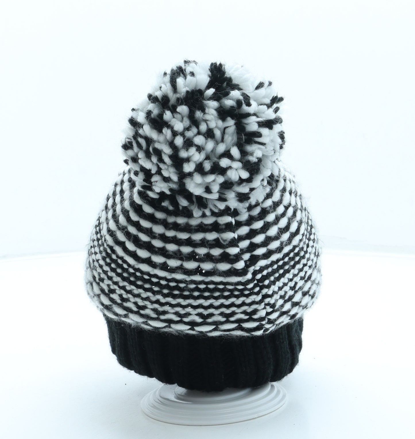 George Girls Black Acrylic Bobble Hat One Size - Pom Pom
