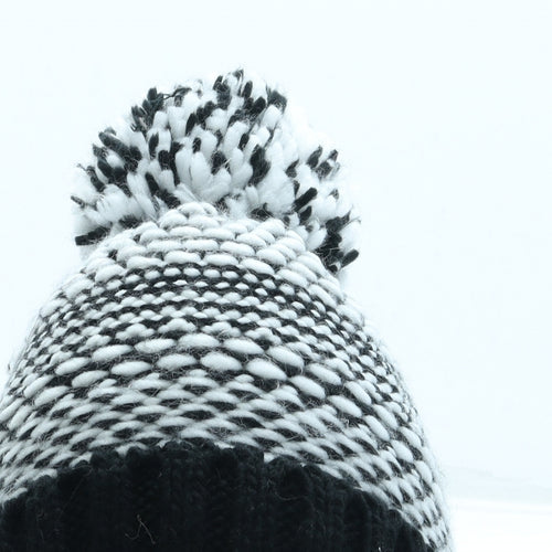 George Girls Black Acrylic Bobble Hat One Size - Pom Pom