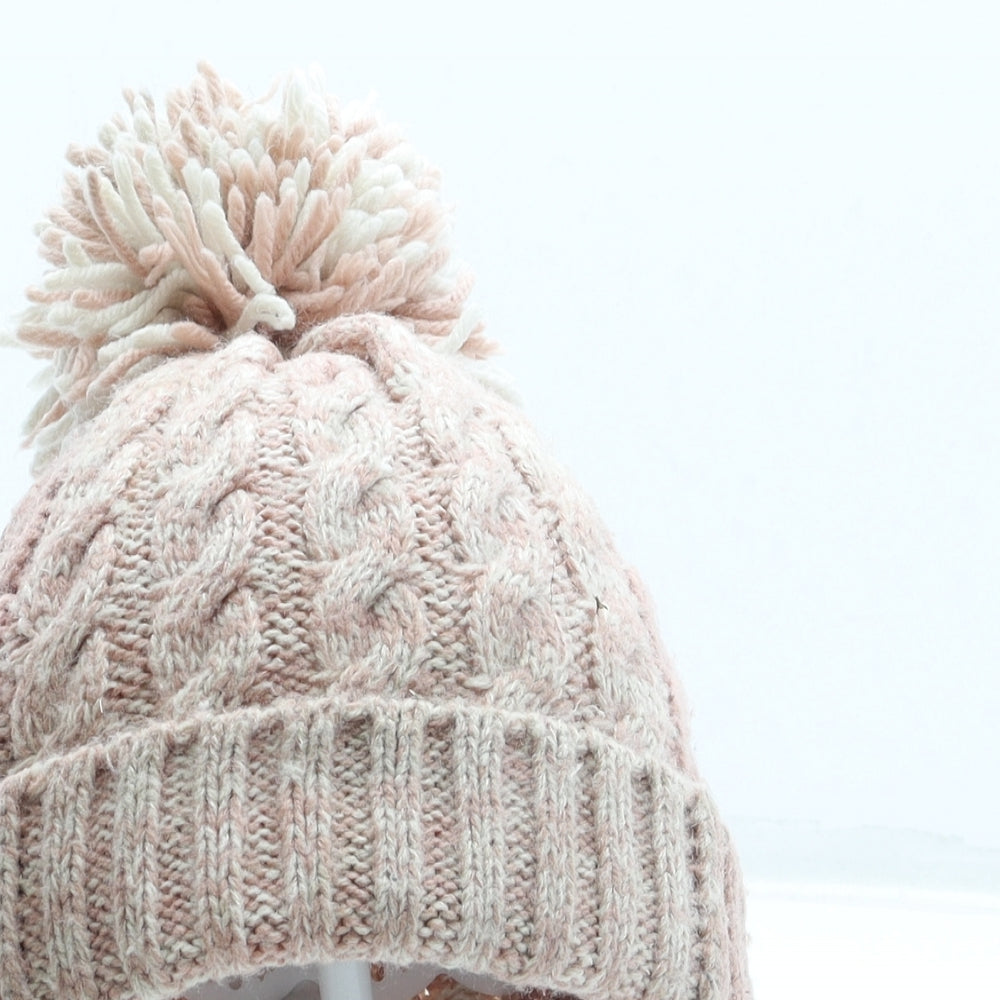 George Girls Pink Acrylic Bobble Hat One Size - Pom Pom