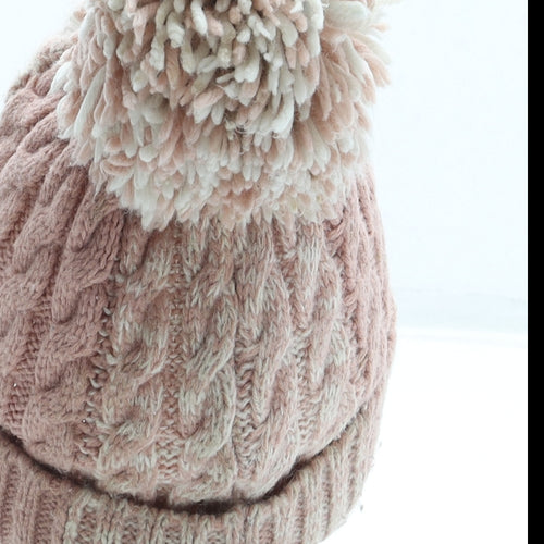 George Girls Pink Acrylic Bobble Hat One Size - Pom Pom