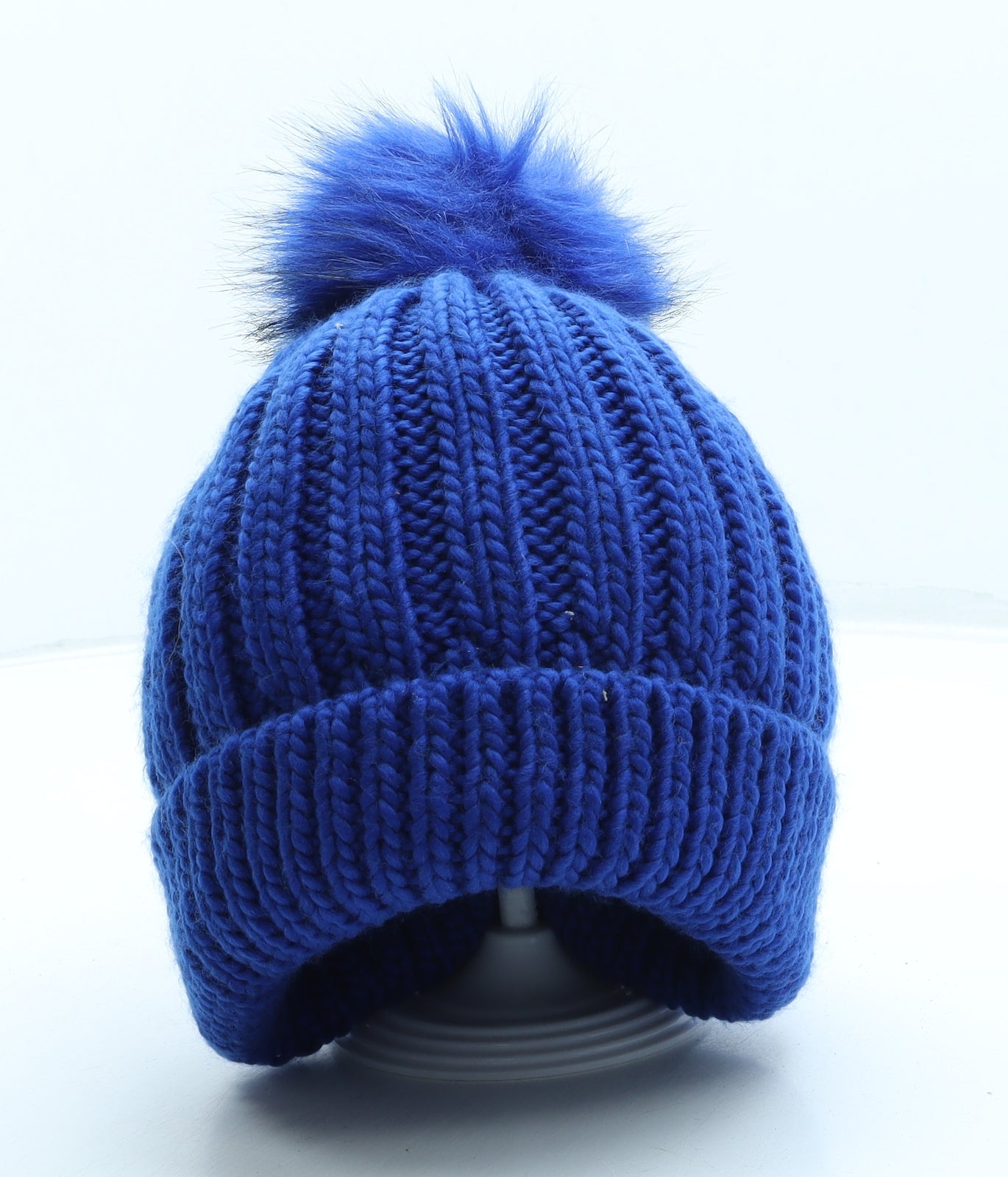 Faith Womens Blue Polyester Bobble Hat One Size - Pom Pom