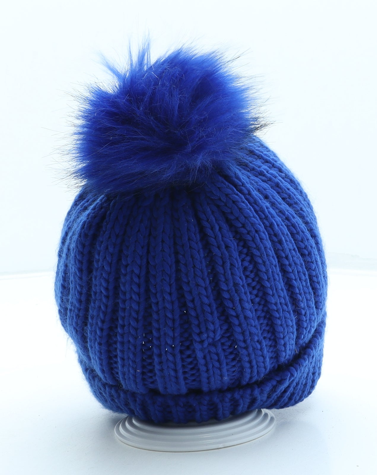 Faith Womens Blue Polyester Bobble Hat One Size - Pom Pom
