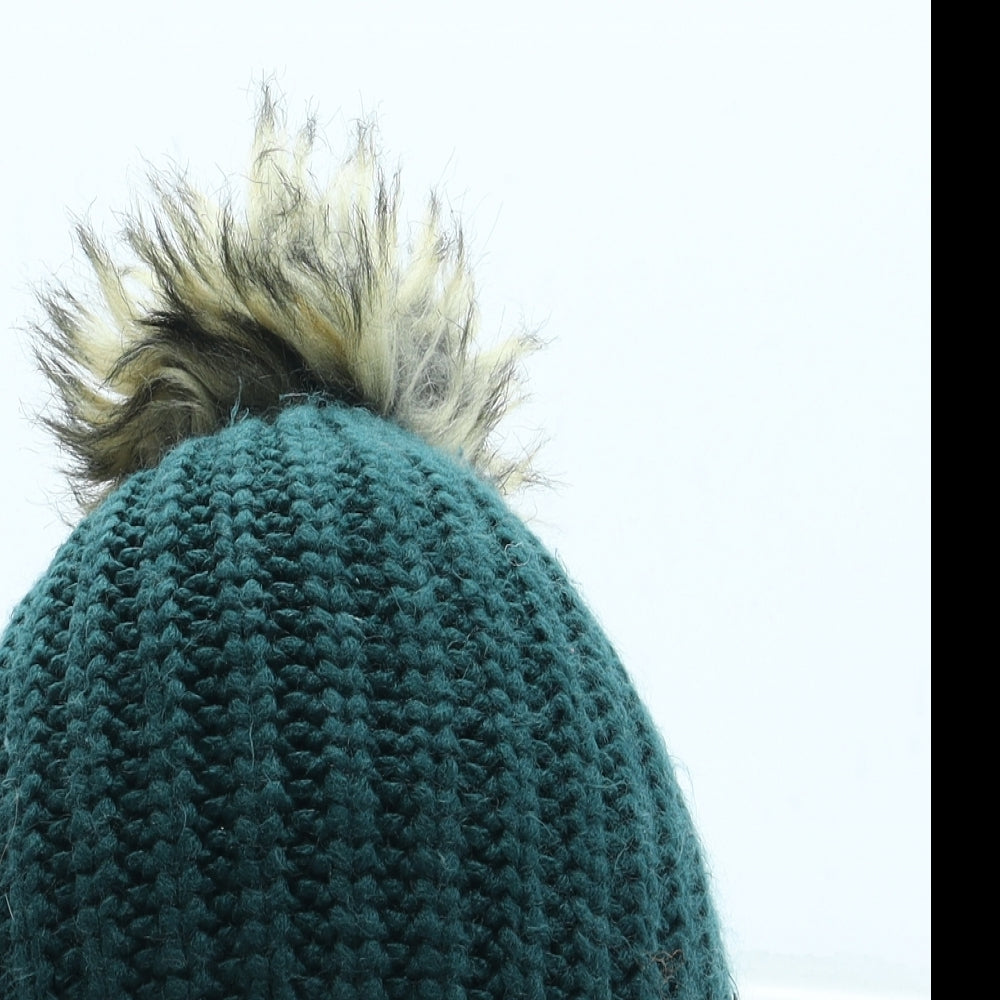 Primark Womens Green Acrylic Bobble Hat One Size - Pom Pom