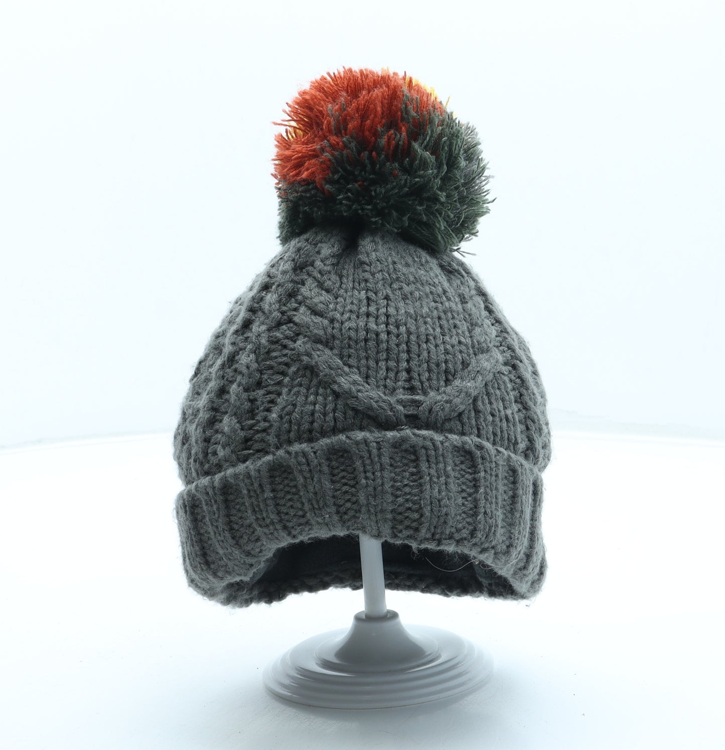 George Boys Grey Acrylic Bobble Hat One Size - Pom Pom