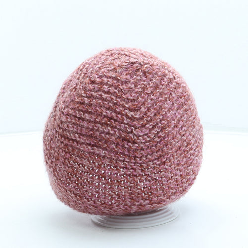 Monsoon Womens Pink Acrylic Beanie One Size - Flower