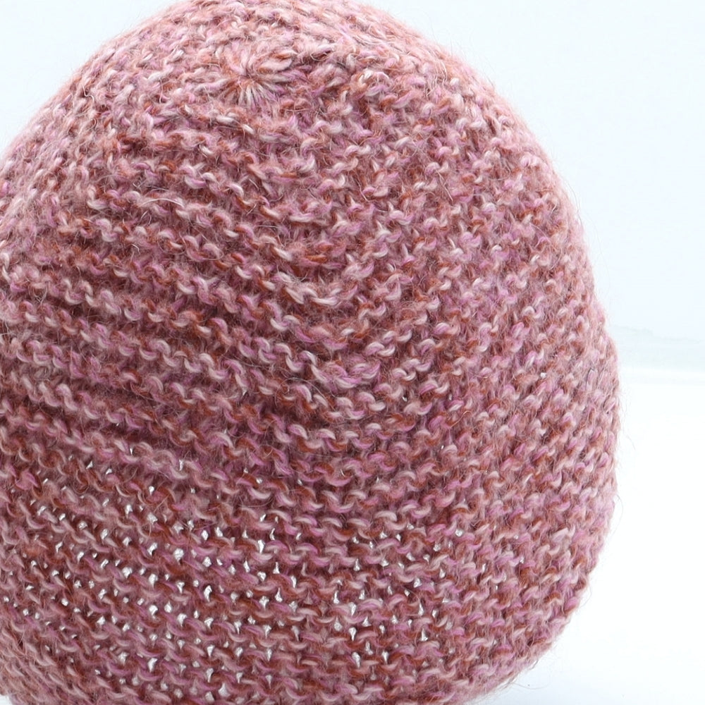 Monsoon Womens Pink Acrylic Beanie One Size - Flower