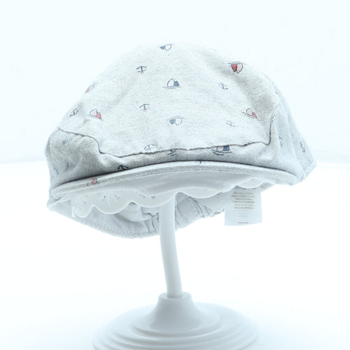Primark Boys Grey Geometric Polyester Flat Cap One Size - Boats