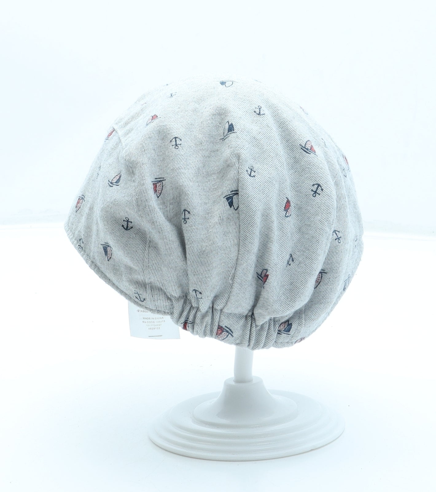 Primark Boys Grey Geometric Polyester Flat Cap One Size - Boats