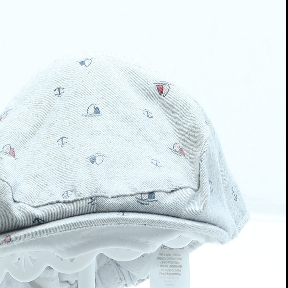 Primark Boys Grey Geometric Polyester Flat Cap One Size - Boats