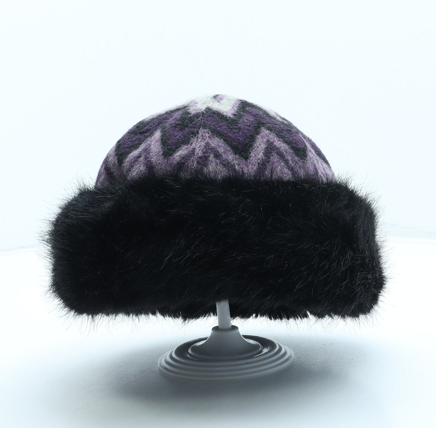 SheIn Womens Purple Geometric Wool Cloche One Size