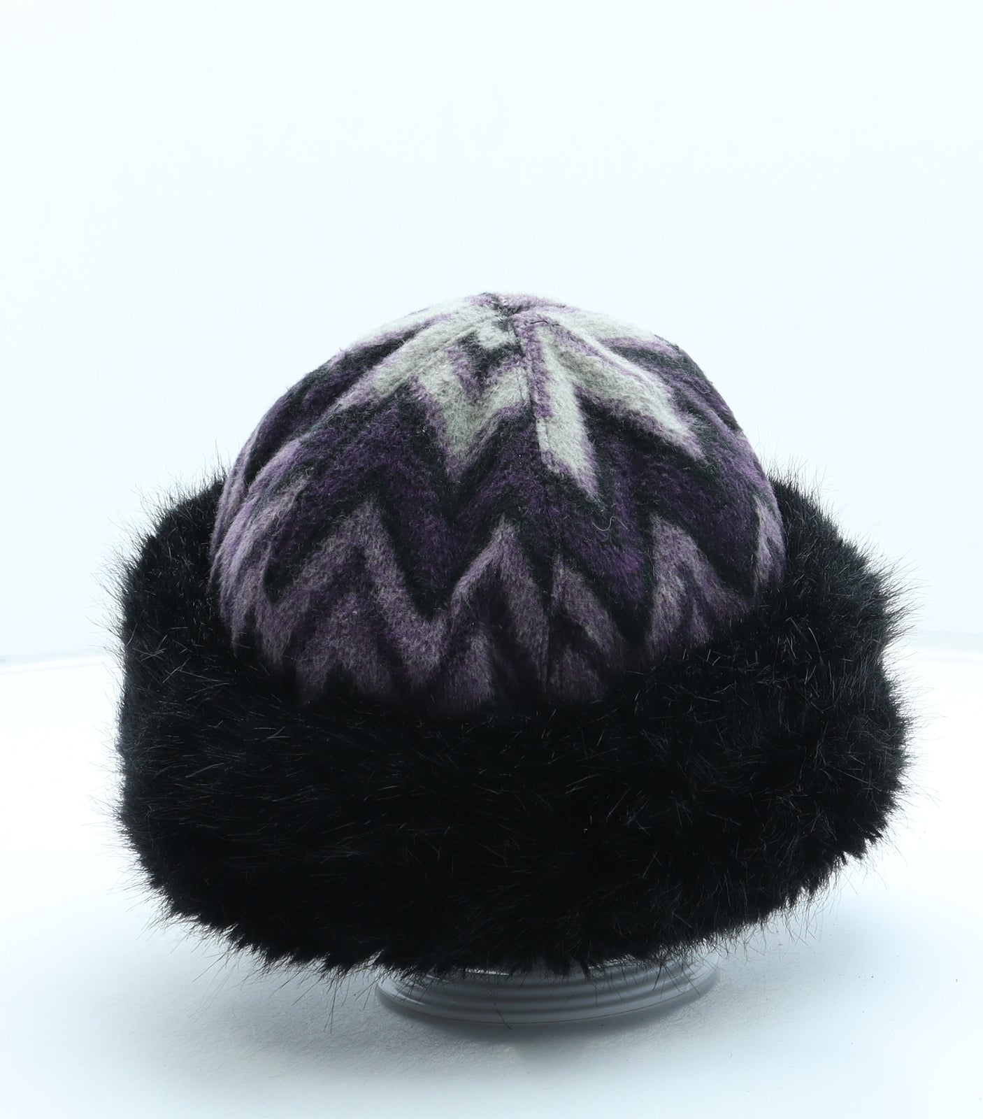 SheIn Womens Purple Geometric Wool Cloche One Size