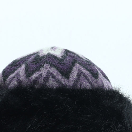 SheIn Womens Purple Geometric Wool Cloche One Size