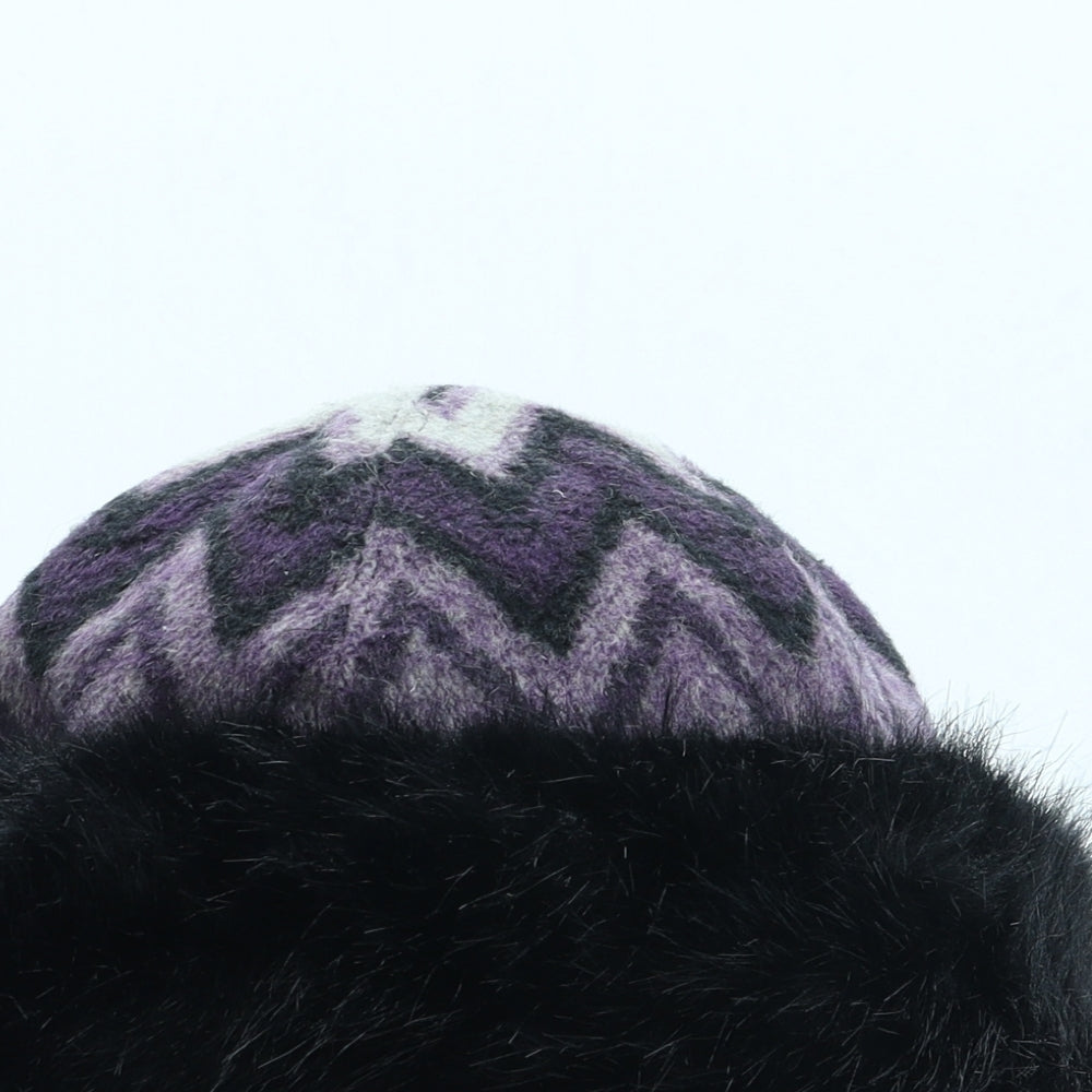 SheIn Womens Purple Geometric Wool Cloche One Size