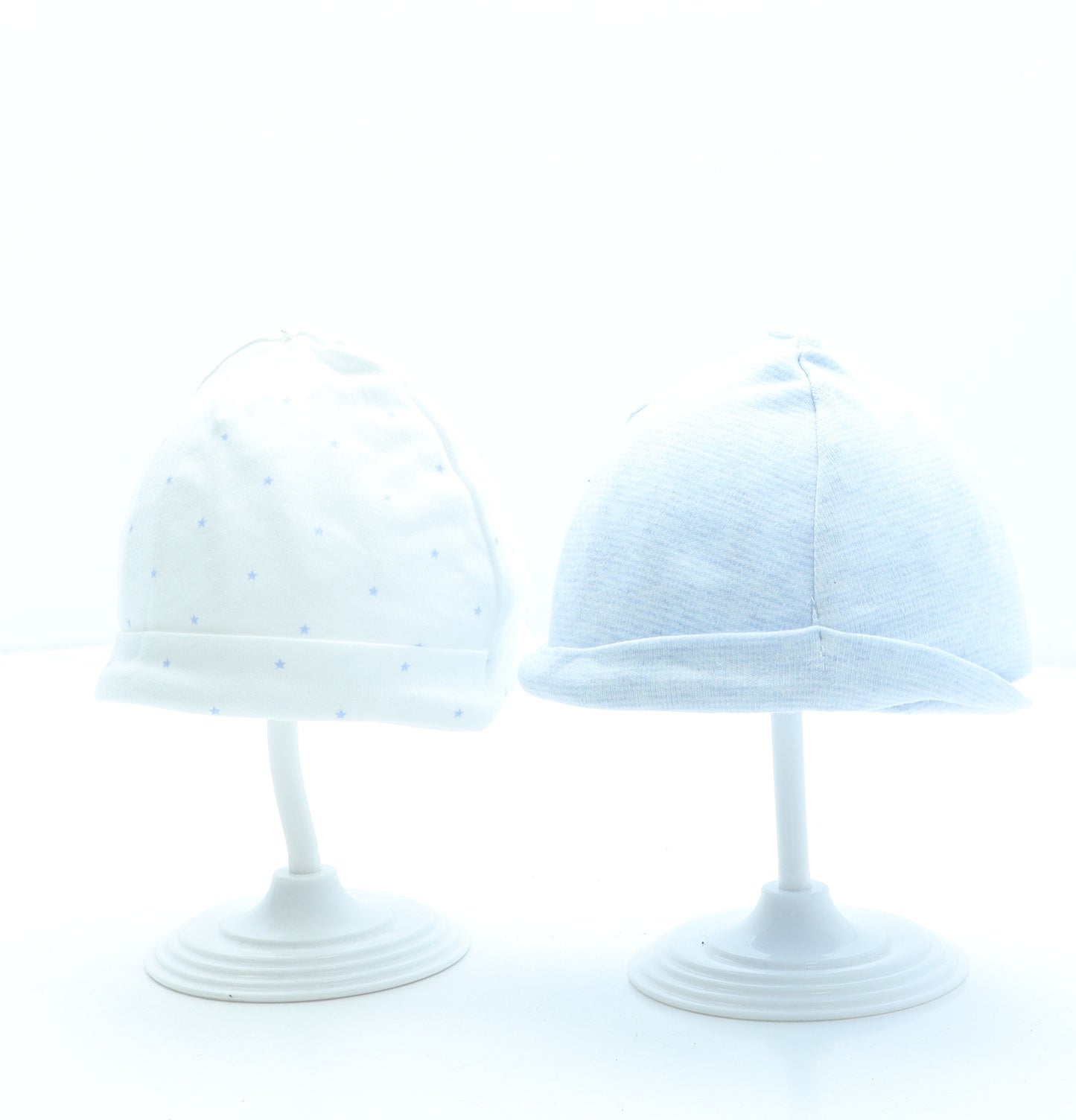 F&F Boys Blue Geometric Cotton Beanie One Size - Stars