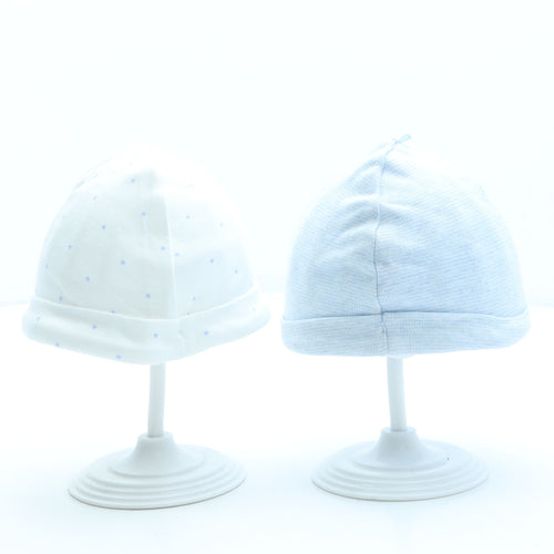 F&F Boys Blue Geometric Cotton Beanie One Size - Stars