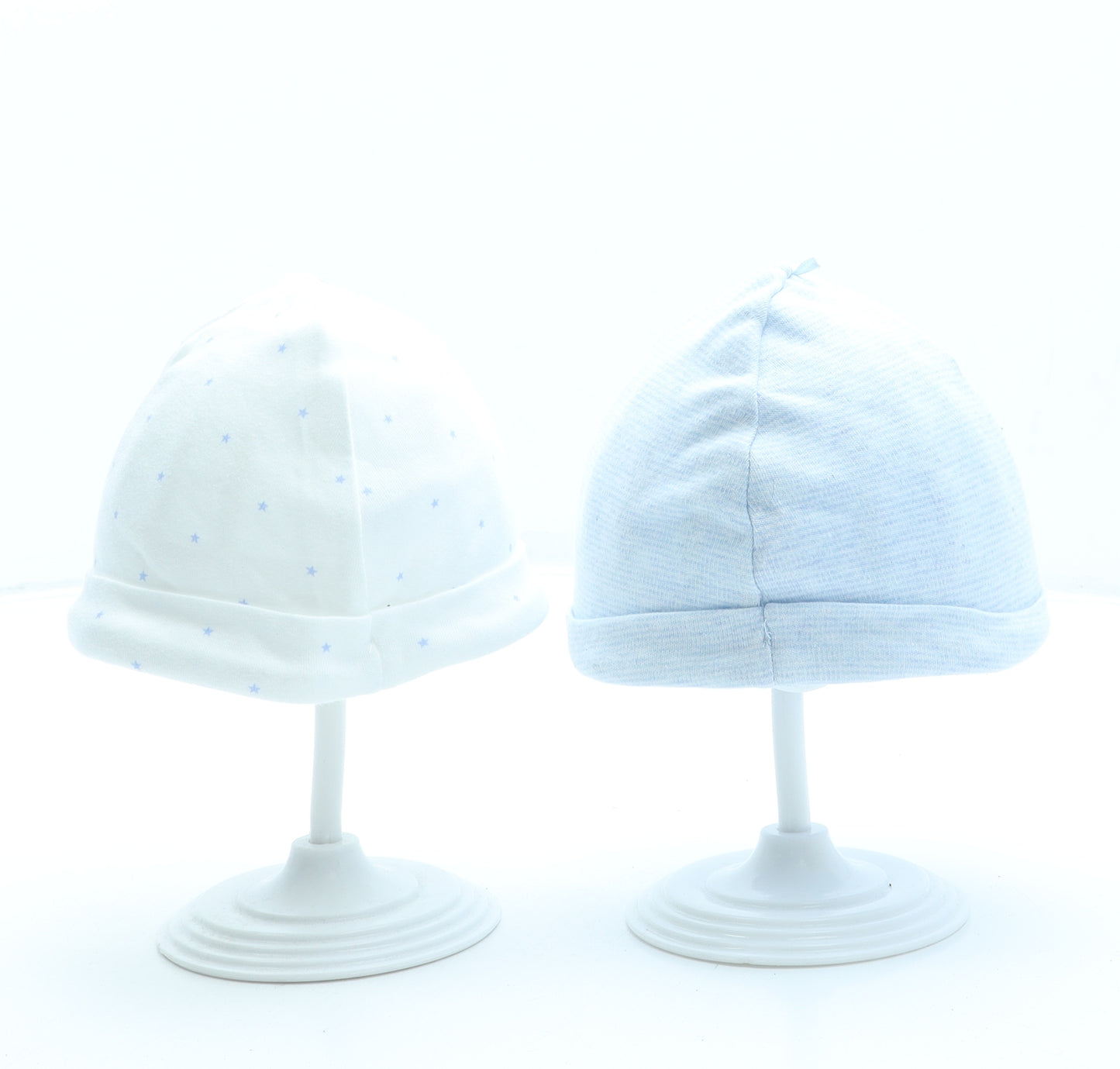 F&F Boys Blue Geometric Cotton Beanie One Size - Stars