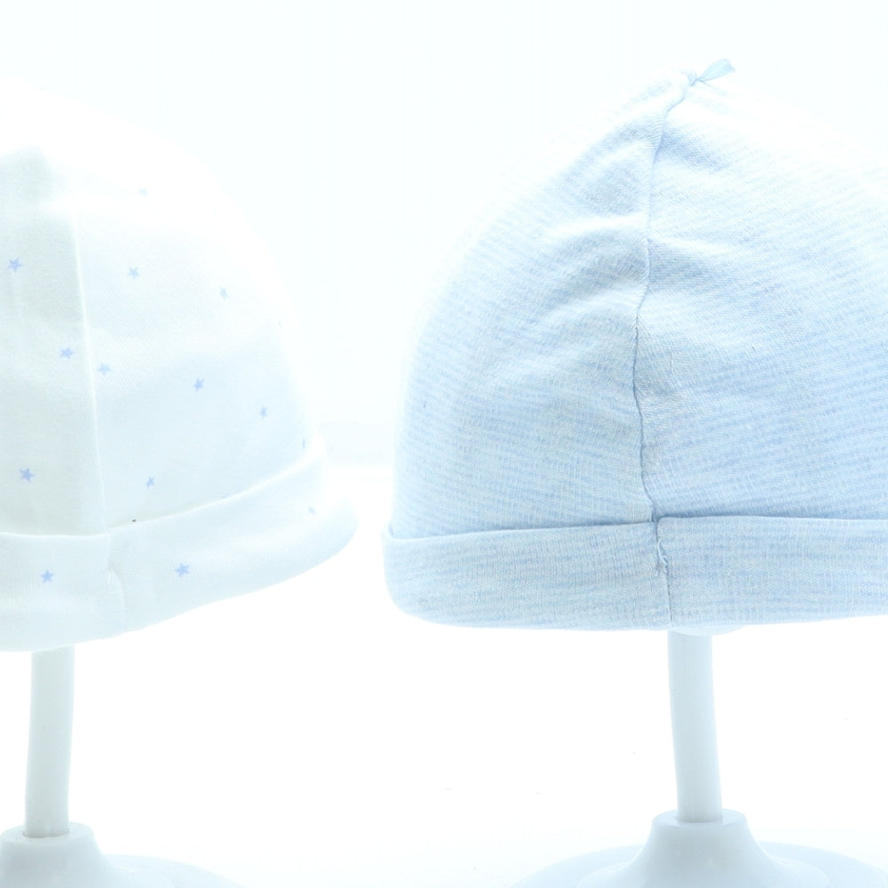 F&F Boys Blue Geometric Cotton Beanie One Size - Stars