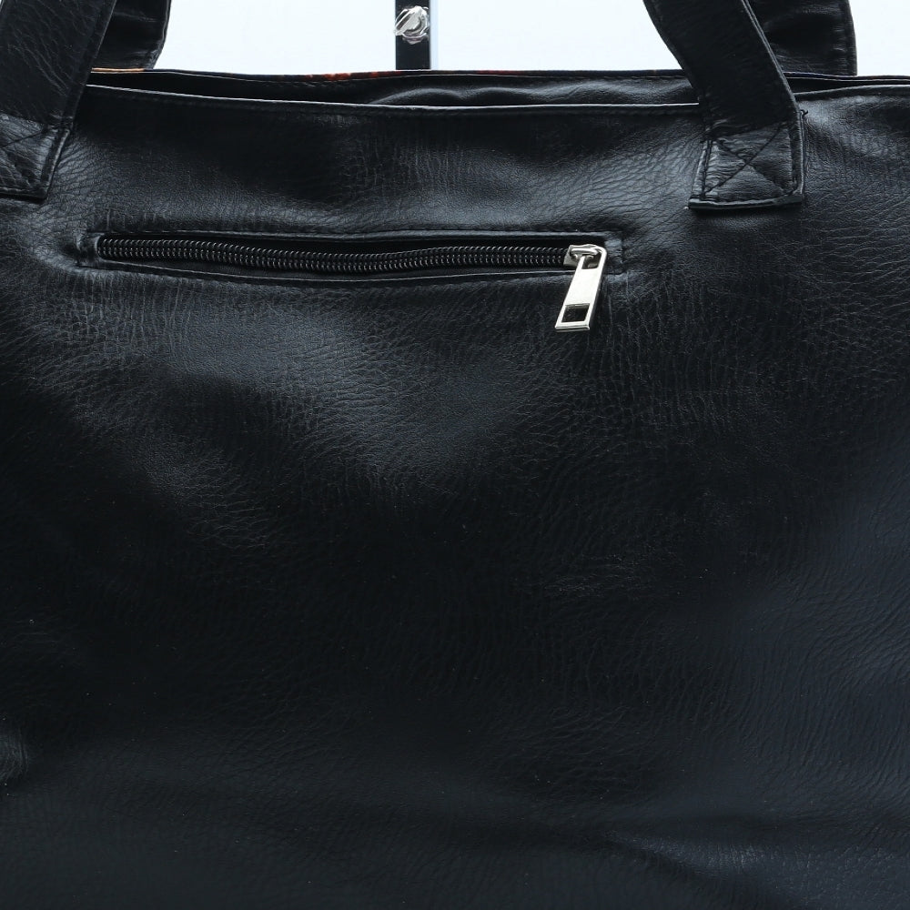 Preworn Womens Blue Geometric Polyurethane Top Handle Bag Size Large - Owls