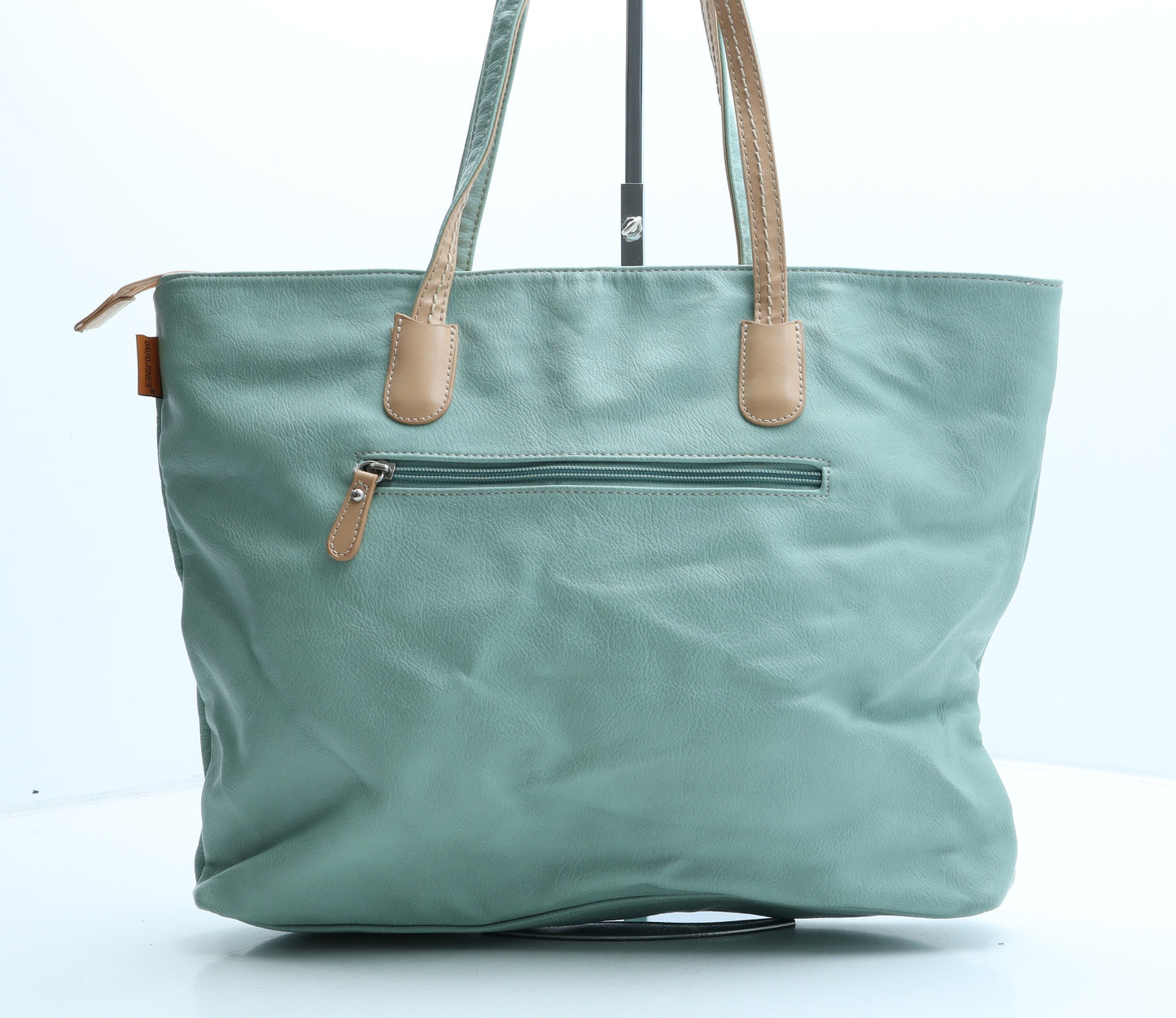 David Jones Womens Green Polyurethane Top Handle Bag Size Large