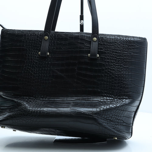 H&M Womens Black Polyurethane Tote Size Large - Croc Texture