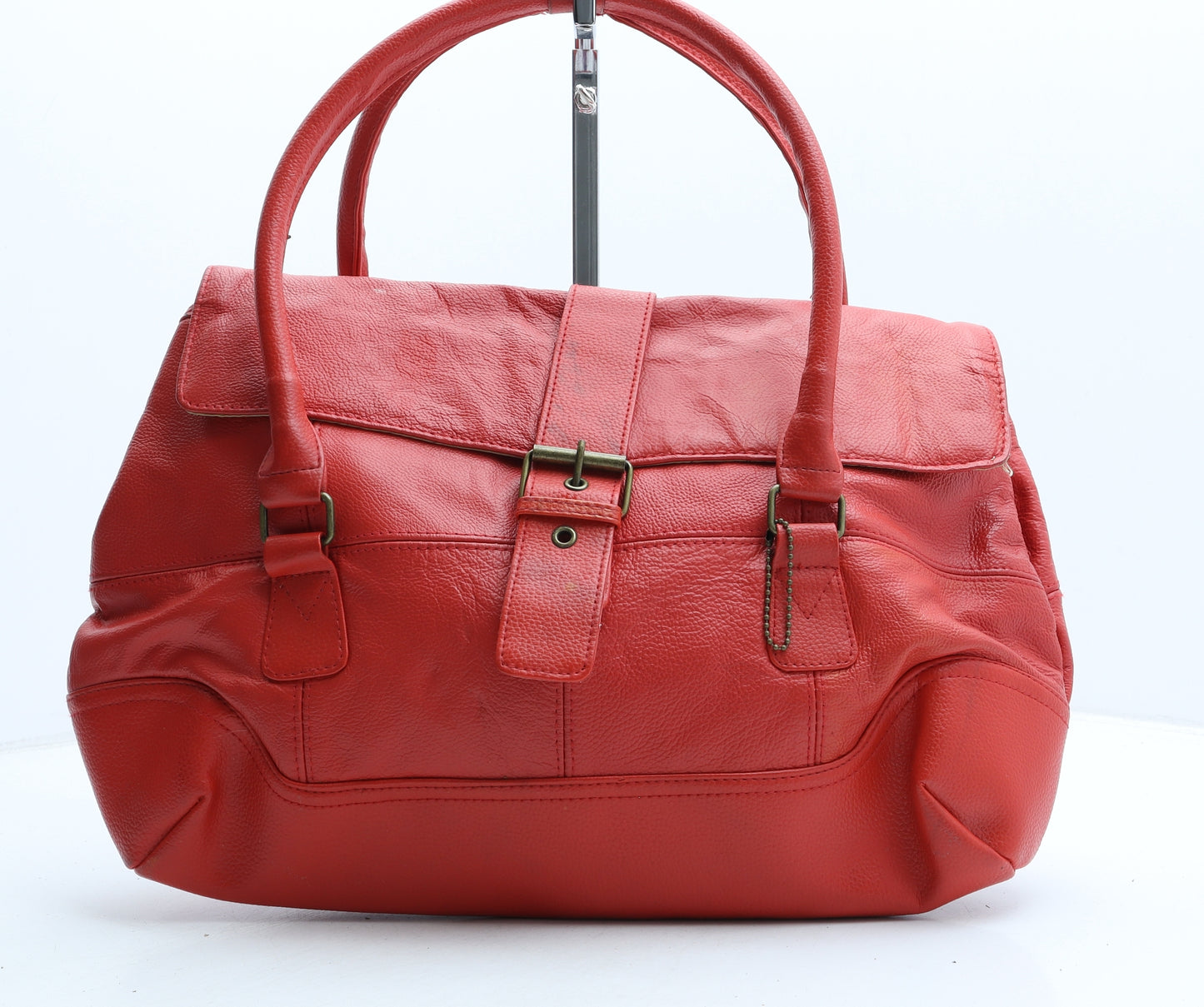 Allesandro Ferrera Womens Red Polyurethane Top Handle Bag Size Medium