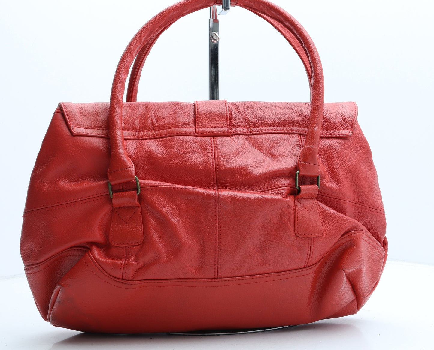 Allesandro Ferrera Womens Red Polyurethane Top Handle Bag Size Medium