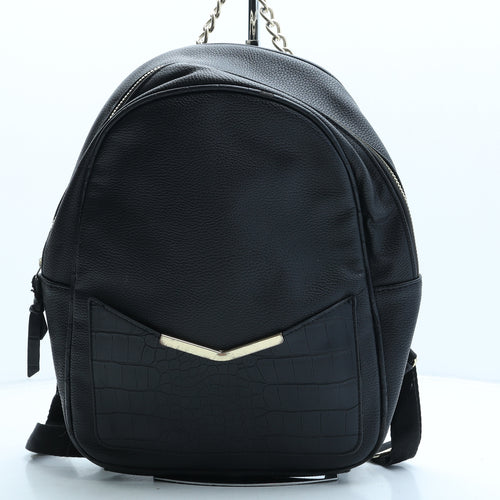 Primark Womens Black Polyurethane Backpack Size Medium