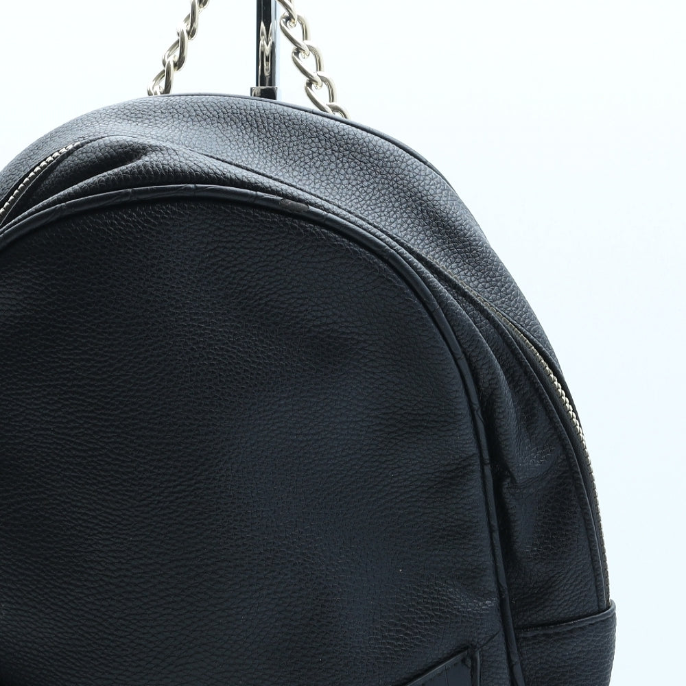Primark Womens Black Polyurethane Backpack Size Medium