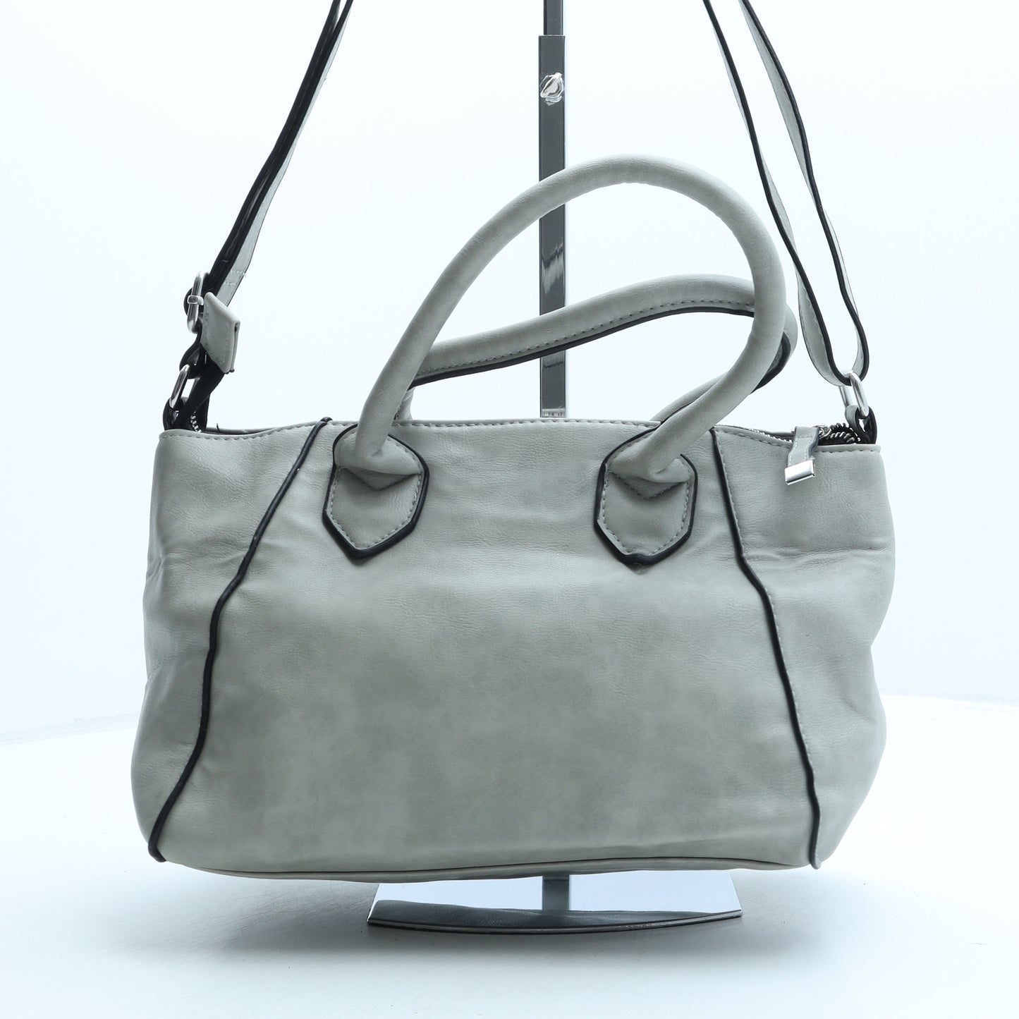 F&F Womens Grey PVC Hobo Bag Size Small