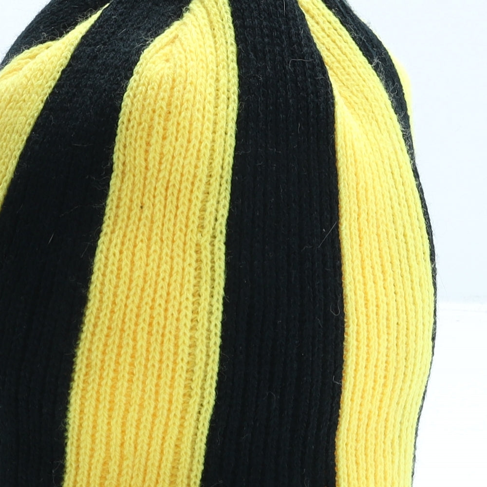 London Wasps Mens Yellow Striped Acrylic Beanie One Size